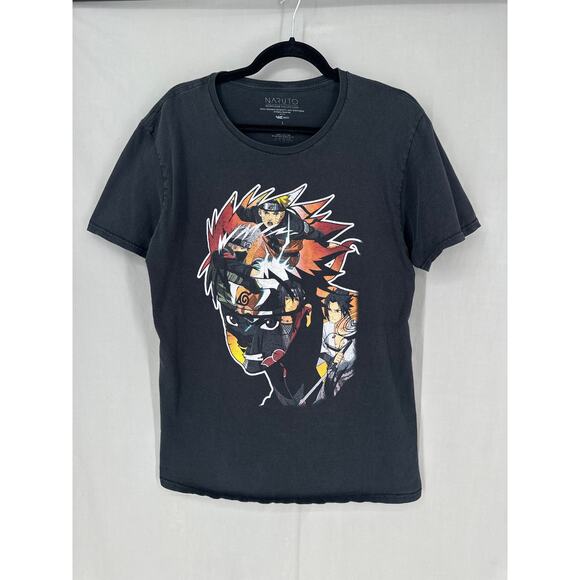 Naruto Shippuden Shirt Mens Large Black Graphic Tee 2007 Anime - Picture 1 of 6